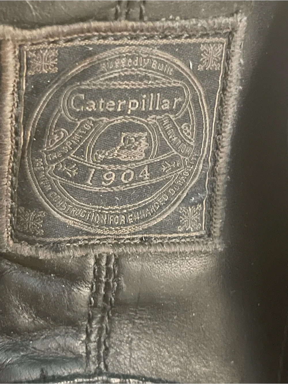 Caterpillar Black Leather Chukka Boots with Brown Strap